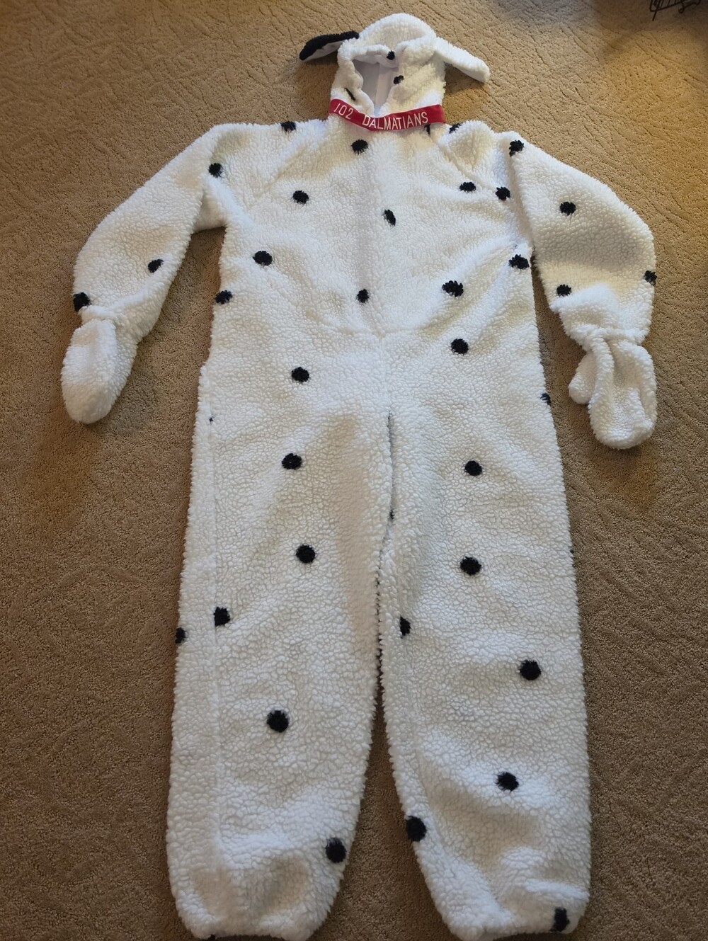 Disney Store 102 Dalmatians Sherpa Zip Up Costume One Piece Adult Medium Y2K